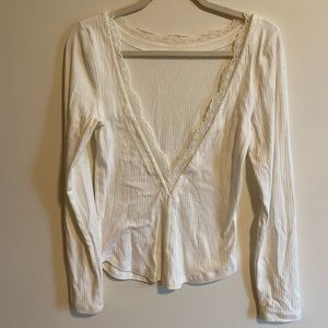 Free People ribbed long sleeve shirt!